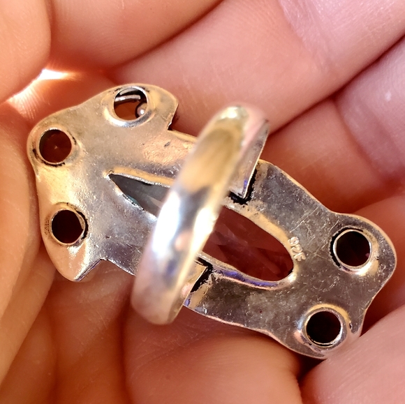 New Bi-Color Tourmaline & Citrine 925 Silver Ring. - Picture 8 of 14